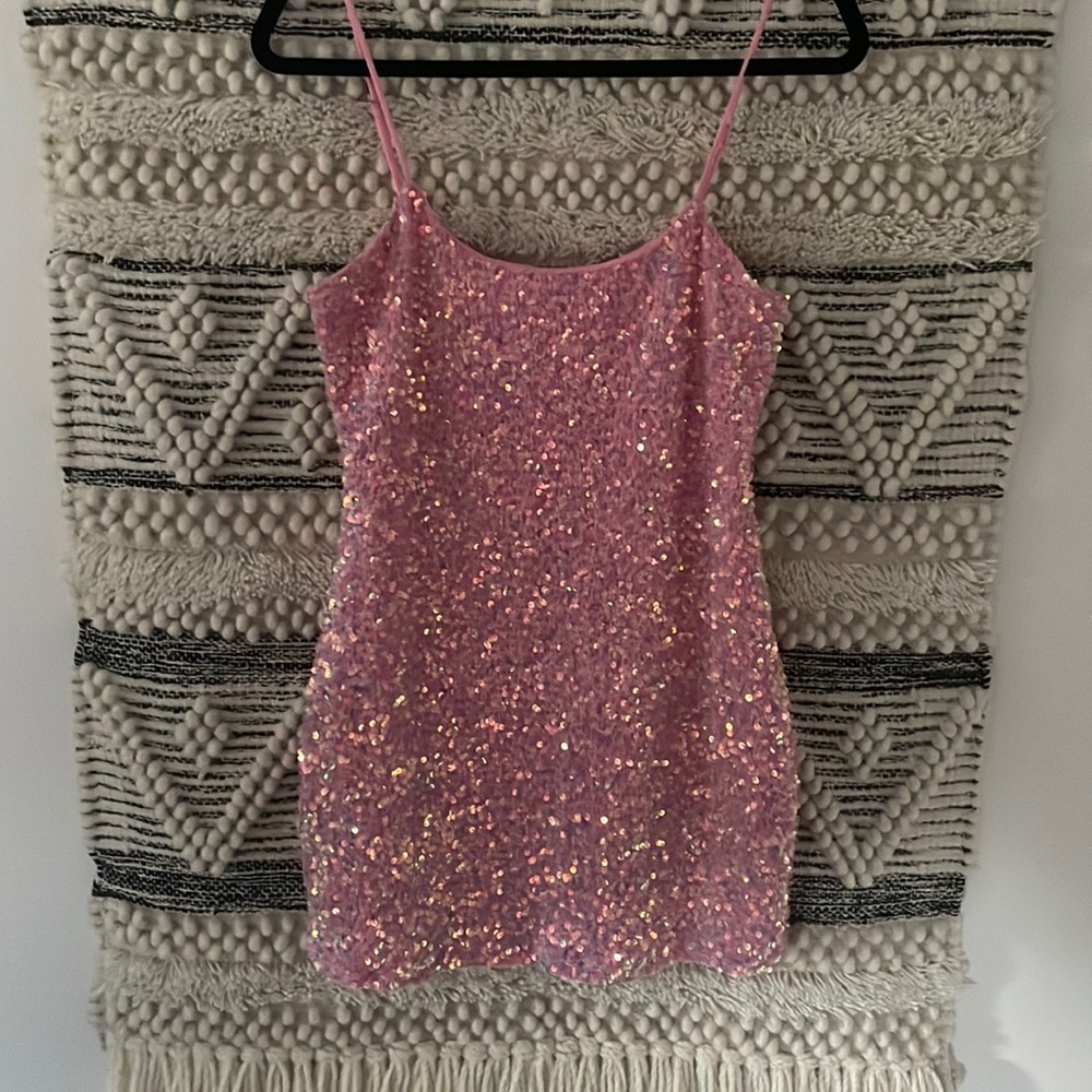 Pink Lucy in the sky homecoming dress